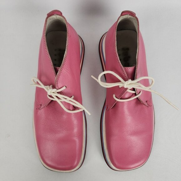 Jubaki London Pink Leather Lace Up Shoes Size 8.5 - Picture 3 of 11